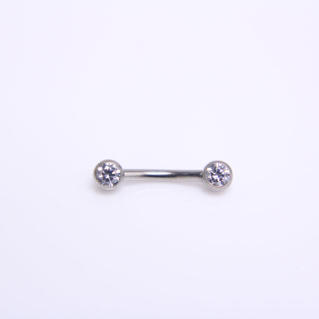 NeoMetal 16g Side Gem Curved Barbell
