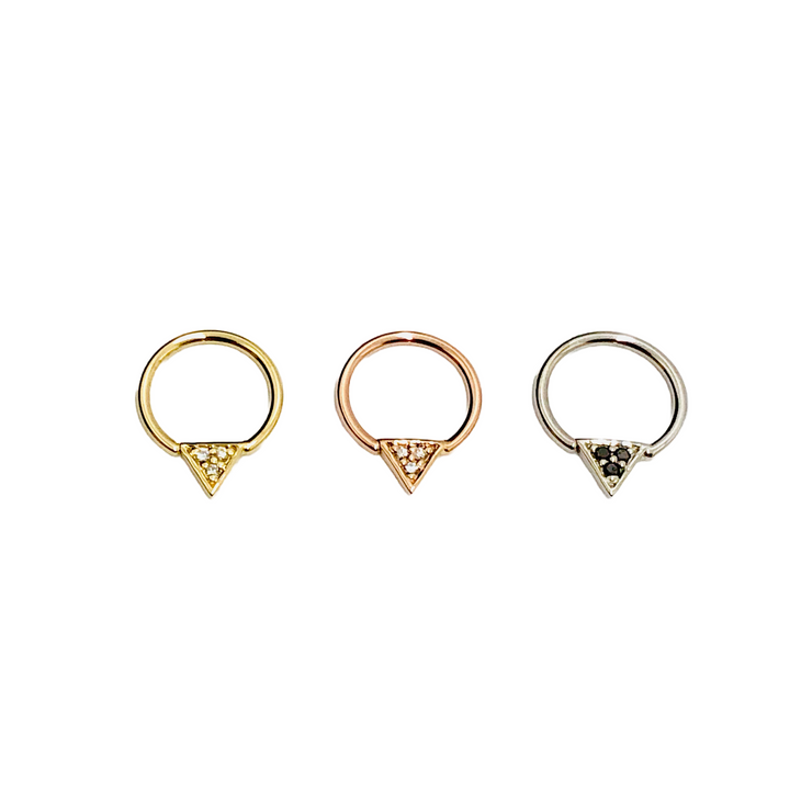 BVLA 18g Micro Pavé Triangle Nipple Orientation Seam Ring