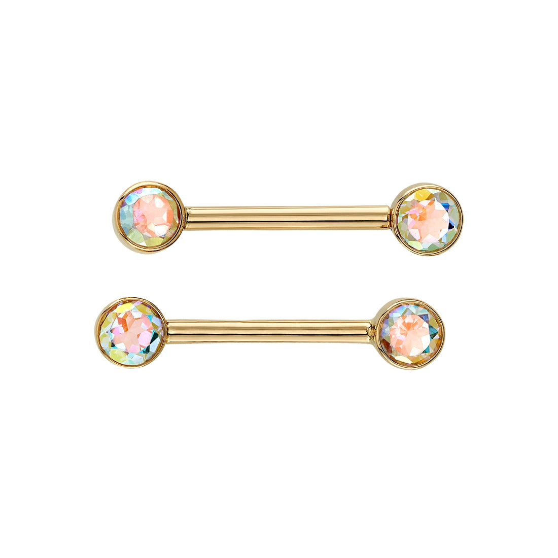 BVLA 14g Forward Facing Bezelset Gem Straight Barbell