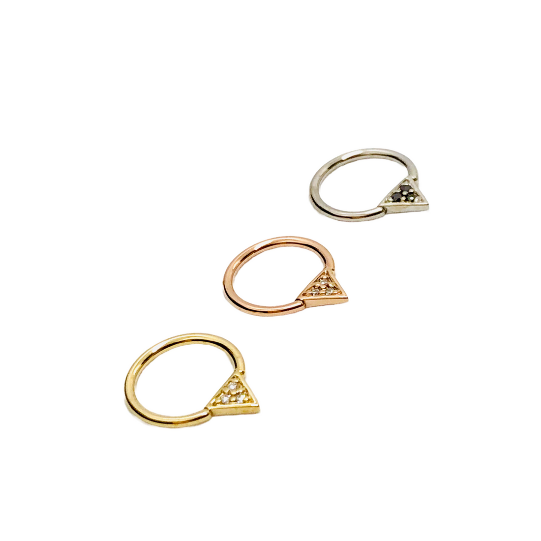 BVLA 18g Micro Pavé Triangle Nipple Orientation Seam Ring