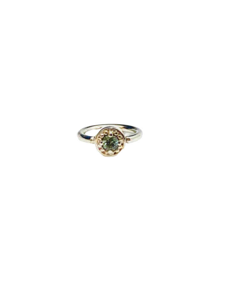 BVLA 18g Millgrain Prong Navel Orientation Seam Ring