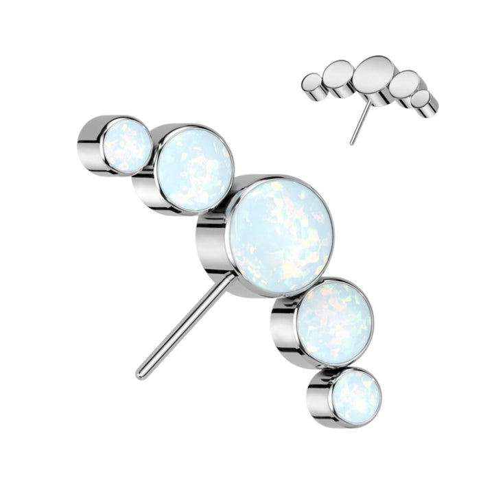 NeoMetal Cabochon Bezelset Gem Cluster Pushpin End