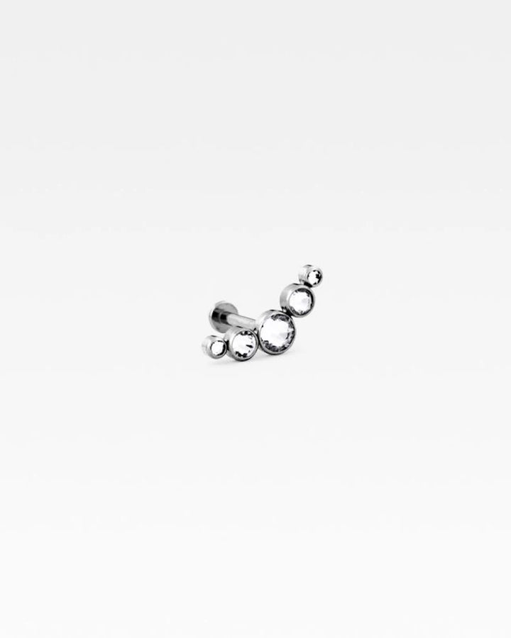 NeoMetal Bezelset Gem Cluster Pushpin End