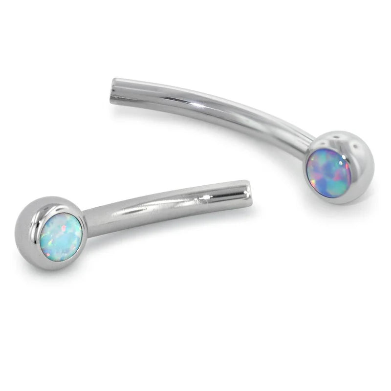 NeoMetal 16g Side Cabochon Curved Barbell