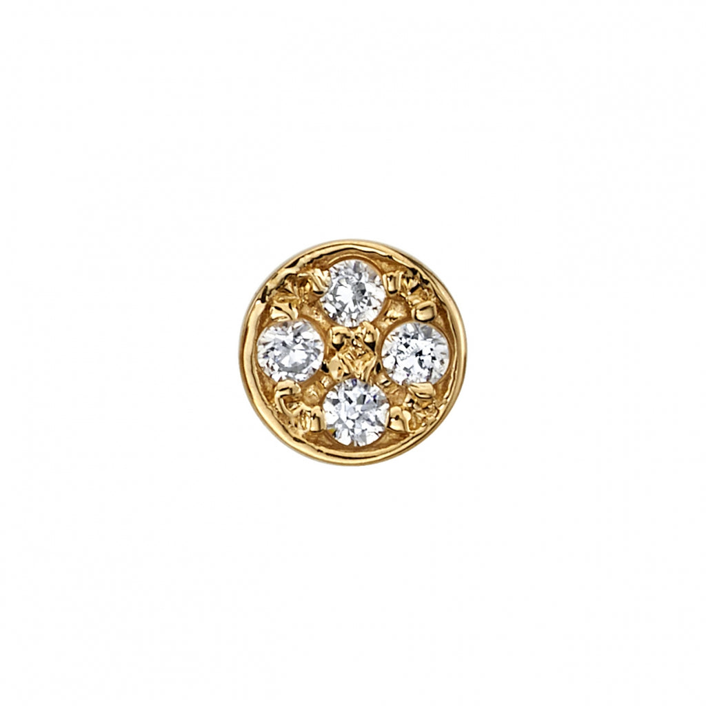 BVLA Micro Pave Disc Pushpin End