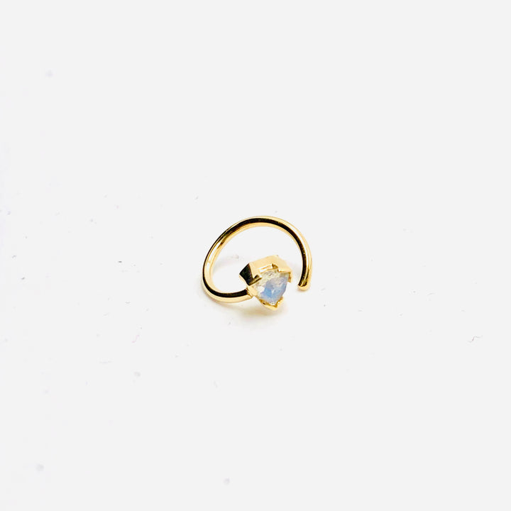 BVLA 18g Trillion Half Bezel Navel Orientation Seam Ring