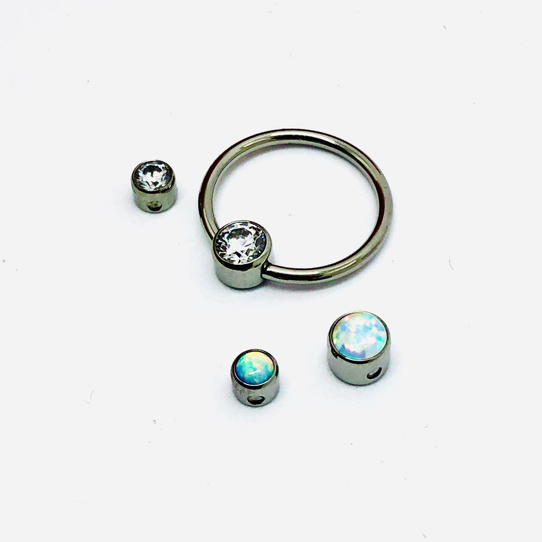 Industrial Strength 16g Captive Bezelset Gem