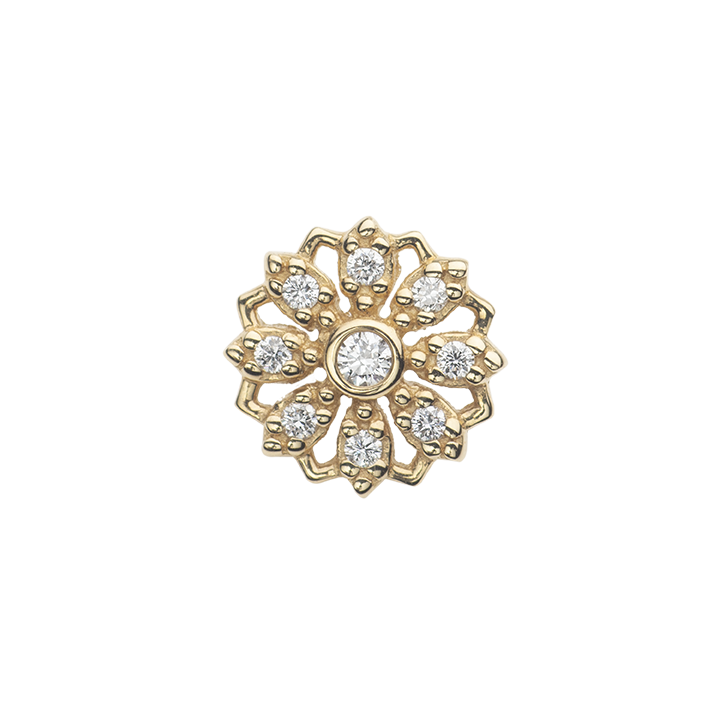 BVLA Rosette Flower 14g Threaded End