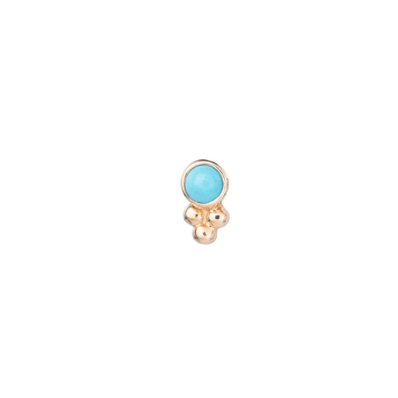 BVLA Bezelset Gem With Tribead Accent Pushpin End