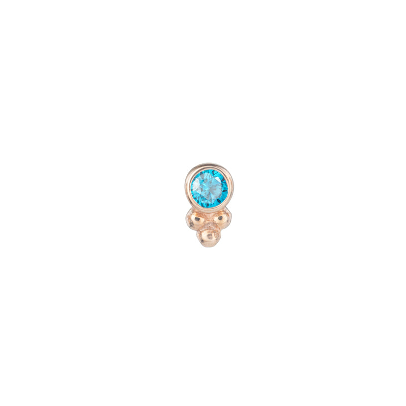 BVLA Bezelset Gem With Tribead Accent Pushpin End