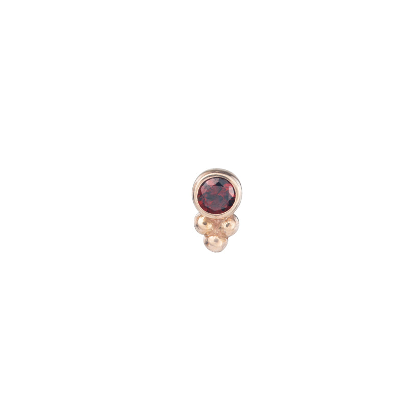 BVLA Bezelset Gem With Tribead Accent Pushpin End