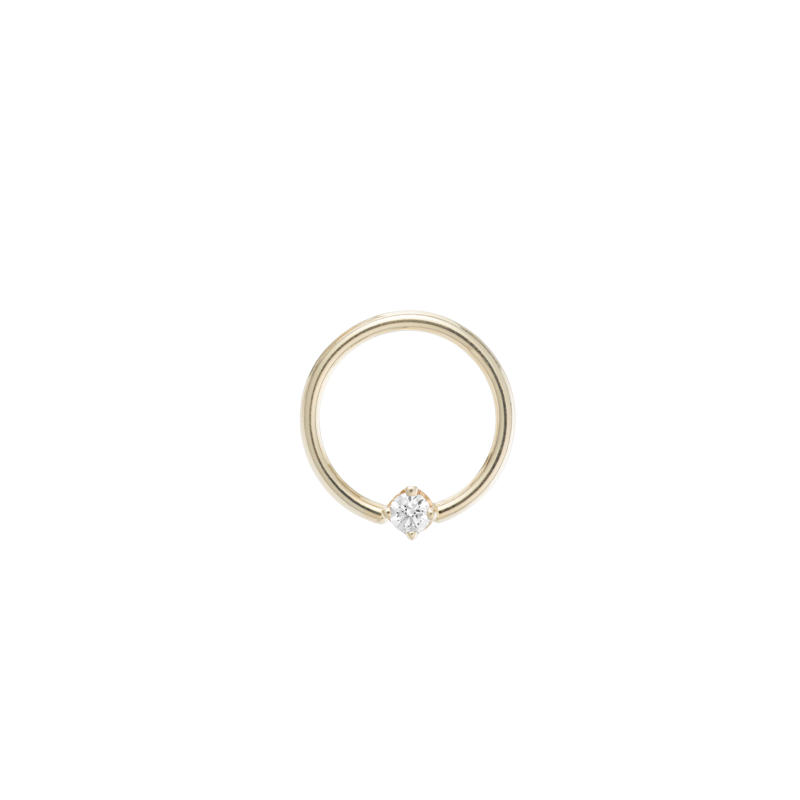 BVLA 18g Round Prongset Gem Nipple Orientation Seam Ring