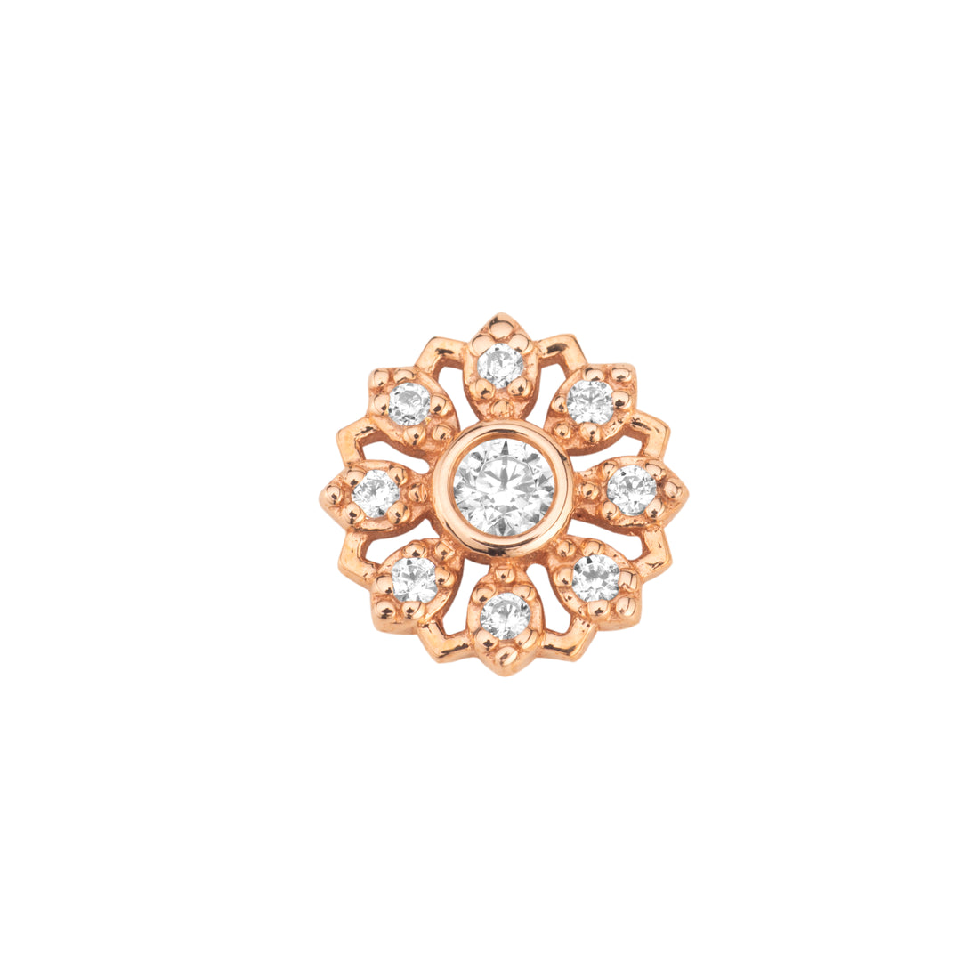 BVLA Rosette Flower 14g Threaded End